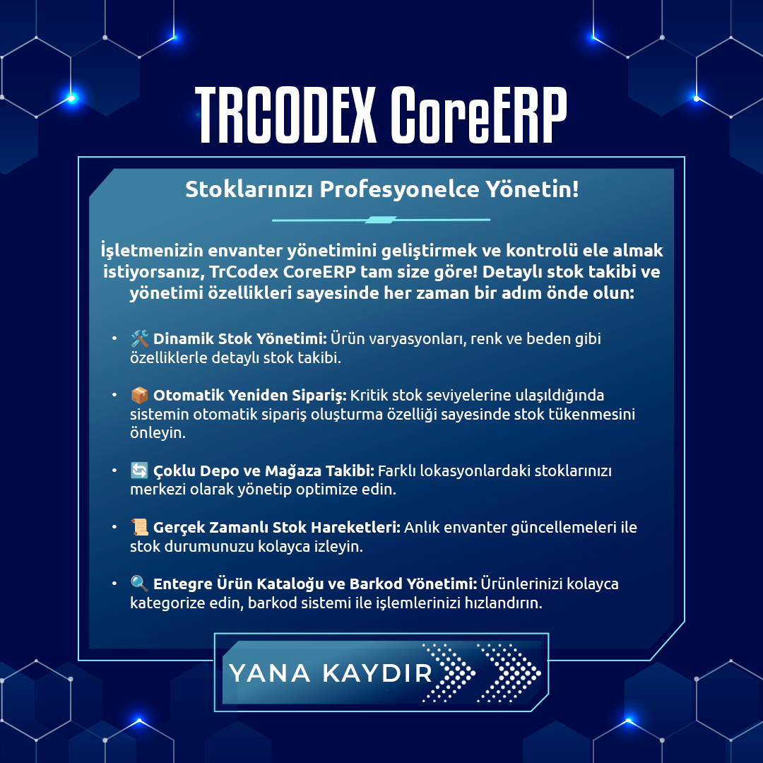 ERP Sistemi - CoreERP Yazılım - Görsel 3